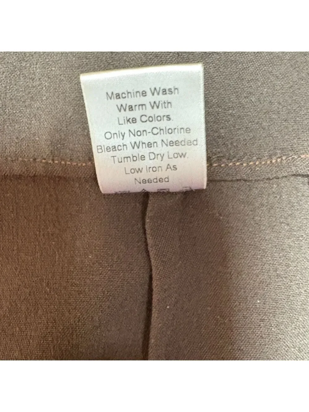 COLDWATER CREEK Stretch Poly Rayon Wide Leg Flat Front Trousers Dark Brown Sz 16 - Picture 10 of 11